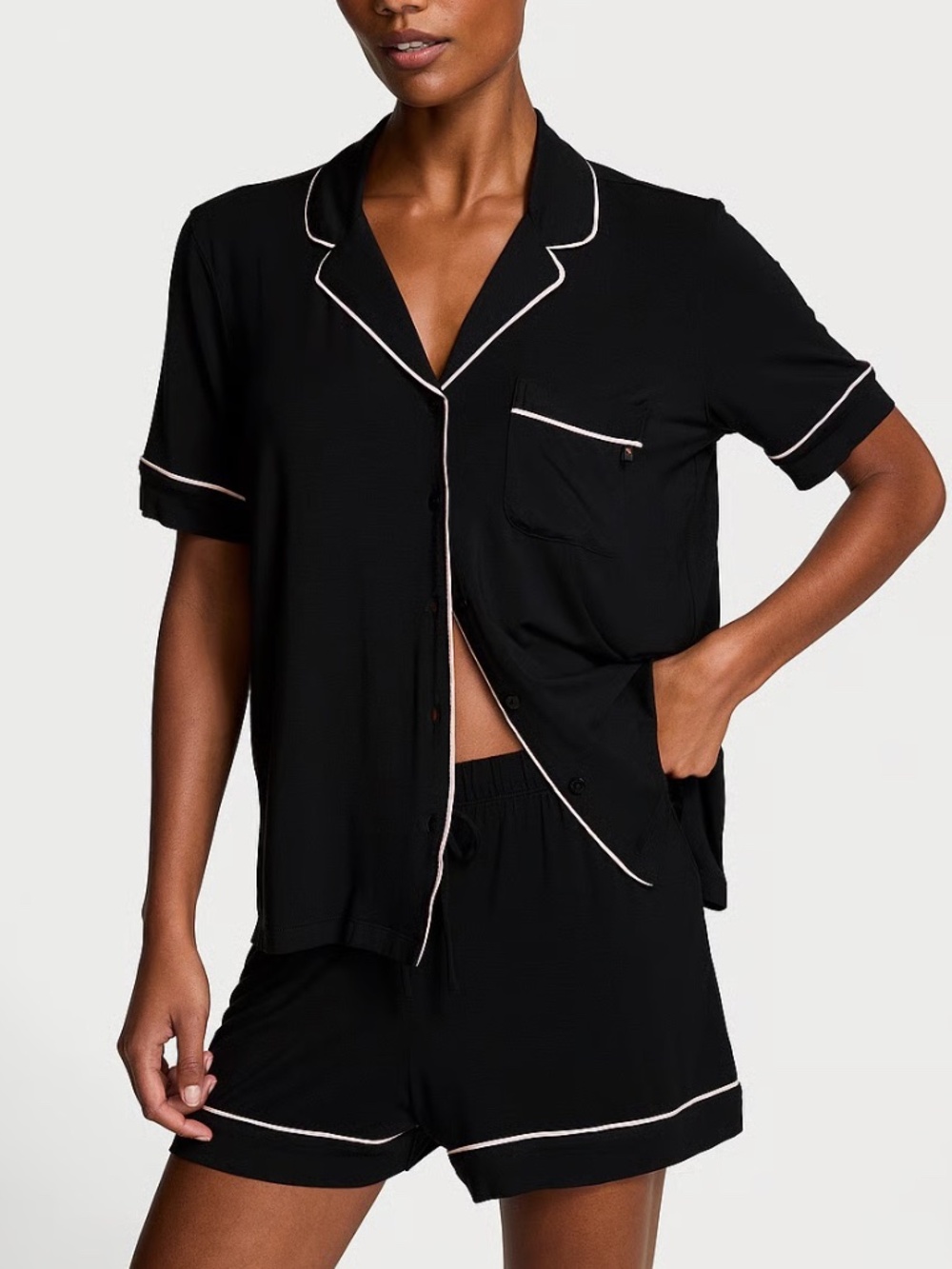 Victoria’s Secret Modal Short Pajama Set Button Down Lounge Set
